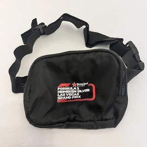 2023 Formula 1 Las Vegas Grand Prix F1 Black Fanny Pack Heineken Silver Logo - Picture 1 of 16