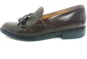 Men’s Mezlan Murcia Brown Leather Lizard Tassled Loafer Shoe Size 7M - Picture 1 of 9
