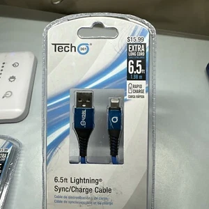 Tech 361 6.5ft Lightning Charge and Sync Cable Blue For Apple Extra Long - Picture 1 of 2