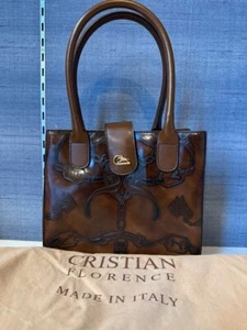 CRISTIAN FLORENCE Horse Satchel Handbag Purse w/Dust Bag USED Good Condition JPN - Picture 1 of 6