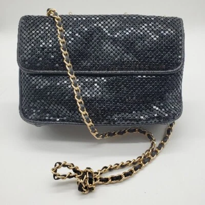 Vintage Black Mesh Whiting & Davis Handbag Rockabily/Flapper/Disco/Party/Wedding - Image 1 of 4