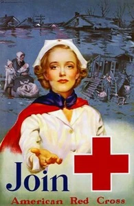 Join - Amerikanisches Rotes Kreuz - 1939 - Propaganda Plakat Magnet - Bild 1 von 2