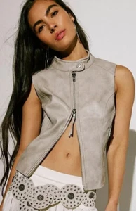 We The Free People jacket vest womens S Small zip vegan leather OB1917103 $198 - Picture 1 of 16