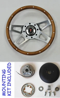69-93 Firebird Grand Prix GTO Tempest 13 1/2 empuñadura de madera volante de 4 radios Foto 1 de 4