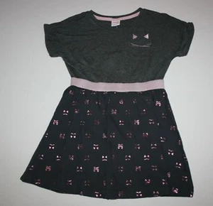 NEW Gymboree Girls 4 year Dress Dark Gray w Glitter Kitty Faces Soft Knit  - Picture 1 of 3