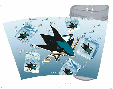 NEW! SAN JOSE SHARKS ICE CUBE DESIGN 16oz TRAVEL TUMBLER LICENSED Cover