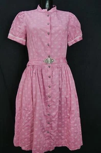 Leichtes Dirndl Sommerkleid echt Vintage altrosa Baumwolle mit Gürtel Gr.40 - Bild 1 von 7