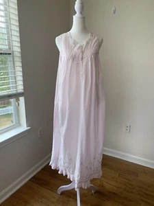 Vestido de Noche Vintage Carroll Reed Rosa Floral Vieira Bordado Pequeño Años 80 - Imagen 1 de 11