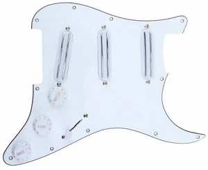 New Stratocaster Pickguard Loaded 3 Pu Dual Rails - 9.3K - White - Strat Guitar - Picture 1 of 5