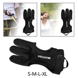 Archery Glove PU Practice Hunting Three Finger Protection for Adults Beginners - Picture 1 of 23