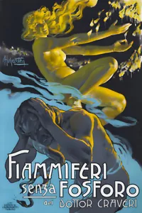 Fiammiferi senza fosforo del Dottor Craveri Partite Stampa Poster Pubblicitario Italiano - Foto 1 di 1