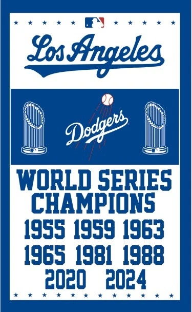 Los Angeles Dodgers Fans 3x5 ft MLB 2024 World Series Champions Banner Flag - Image 1 of 1