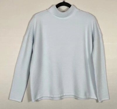 Suéter FRENCH CONNECTION Para Hombre Talla Pequeña Azul Claro Pullover Acanalado Cuello Simulado Foto 1 de 4
