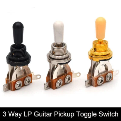 3-Way Guitar Les Paul type  Toggle Switch GOLD,  CHROME, BLACK UK SUPPLIER - Image 1 of 4