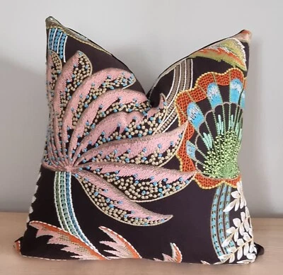 Osborne And Little Ravenala Charcoal/Blush Cushion Cover 50x50 cm - Image 1 of 3