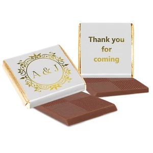 Personalised Wedding Chocolate  Favours Neapolitan Silver or Gold Foil Initials - Picture 1 of 11