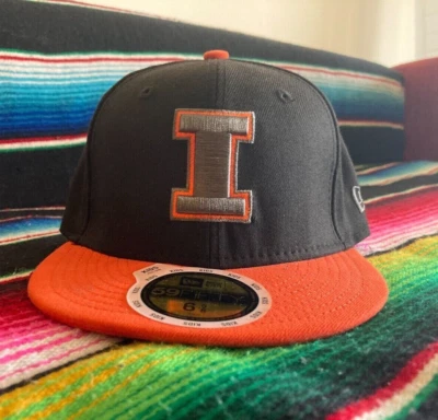 New Era 59 Fifty Illinois Fighting Illini U of I Hat Fitted Cap Kids Youth 6 5/8 - Image 1 of 4