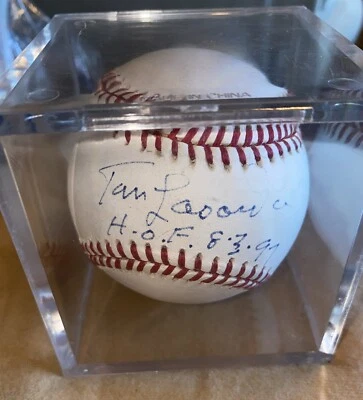 Tom Lasorda HOF Player/Manager Dodgers Signed Baseball Autographed Hard Case - Image 1 of 4