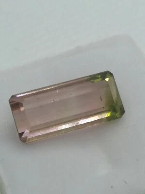 Certified 5.24 CRT Bi Color Tourmaline Gemstone - faceted untreated loose gem - Image 1 of 4