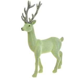 Deko Hirsch Rentier Figur Weihnachten Salbeigrün 37cm - Bild 1 von 4
