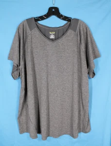 TEK GEAR WORKOUT GEAR DryTek CHARCOAL V-Neck ATHLETIC Damen T-SHIRT/TOP Gr. 3X - Bild 1 von 6