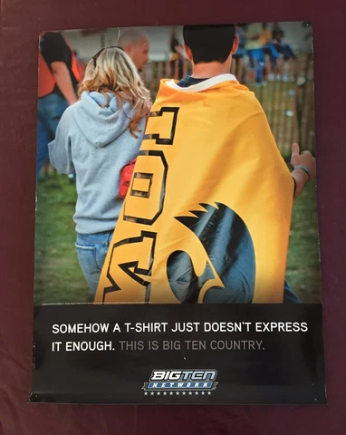 2007 IOWA HAWKEYES - BIG TEN NETWORK POSTER  - Used.  Measures 18” X 24” Cover