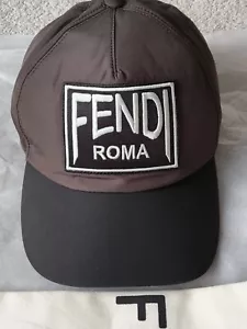 Brand New Fendi Patch Logo Cap Black & Brown - Picture 1 of 9