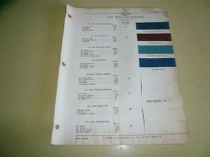 1937 Willys ACME Proxlin Color Chip Paint Sample - Vintage - Bild 1 von 1