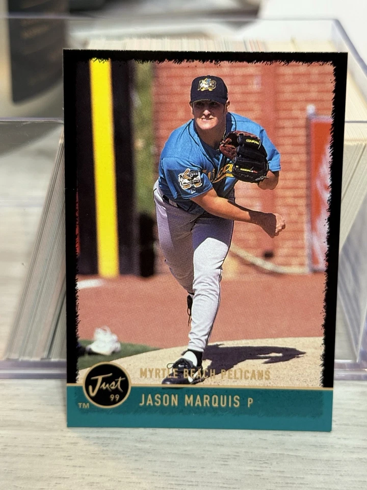 RARO! Just Minors Jason Marquis Black Border 1999 #113 Myrtle Pelicans #’d 8/50 Foto 1 de 2