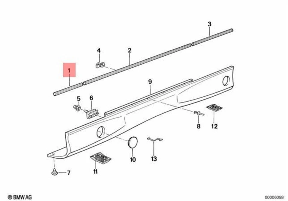 Guardabarros delantero izquierdo moldeado original BMW E31 840Ci 840i 850Ci 850CSi 51138108371 Foto 1 de 1