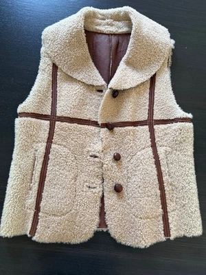 Chaleco reversible Max Mara de cuero y piel de oveja. Talla L/12 Foto 1 de 4