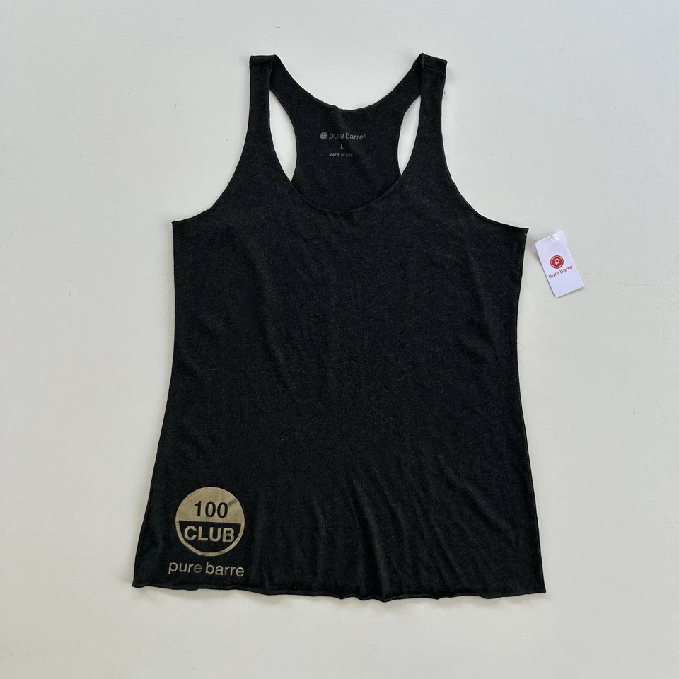 Pure Barre 100 Club Racerback Tank Top Women's Size Large Dark Gray NEW NWT - Image 1 of 4