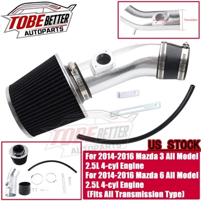 For Mazda 3 Mazda 6 All Model 2.5L 4-cyl 2014-16 Filter Short Ram Air Intake Kit - Imagem 1 de 4