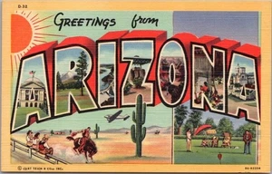 Carta grande postal ARIZONA Dude Ranch/escenas de campos de golf/lino Curteich - Imagen 1 de 2
