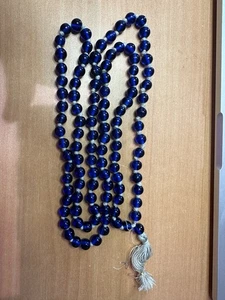 108. Prayer Beads Cobalt Blue Glass - Bild 1 von 3