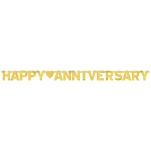 Amscan Anniversary Gold Foil Letter Banner SG5760 - Picture 1 of 2