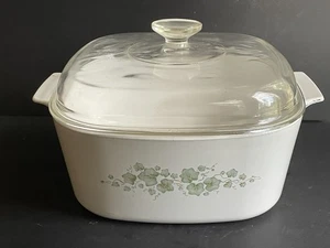 Vintage  Corning Ware 5 quart Casserole w/ Lid Callaway Green Ivy A-5-b - Picture 1 of 5