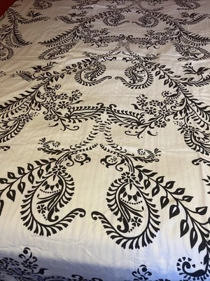 "Funda nórdica a rayas blanca y negra boho 100 % algodón tamaño queen/completo 86"" W/80"" L" Foto 1 de 4