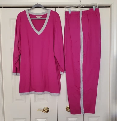 Conjunto Top Pantalones Mujer Dentro Fucsia Tejido Atletismo Informal Tejido Talla 30/32 3X Foto 1 de 4