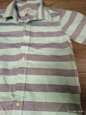 Childrens Place Blue Striped Boys Shirt Sleeve Button Up Shirt Size 10/12 - Image 1 of 4
