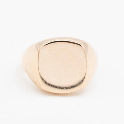Large Shiny Signet Ring Real Solid 10K Rose Gold All Sizes - Image 1 of 4