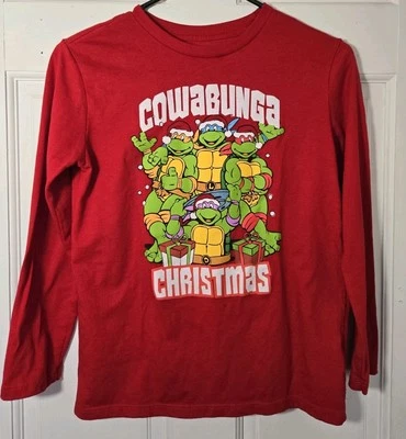 Boys Large Red Nickelodeon Teenage Mutant Ninja Turtles  Christmas Cowabunga  - Image 1 of 4