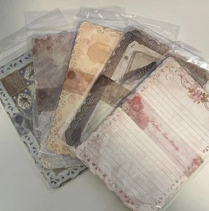 Lote de papeles de álbum de recortes y diario de 5" x 7" con bordes de encaje - 50 hojas - Imagen 1 de 3