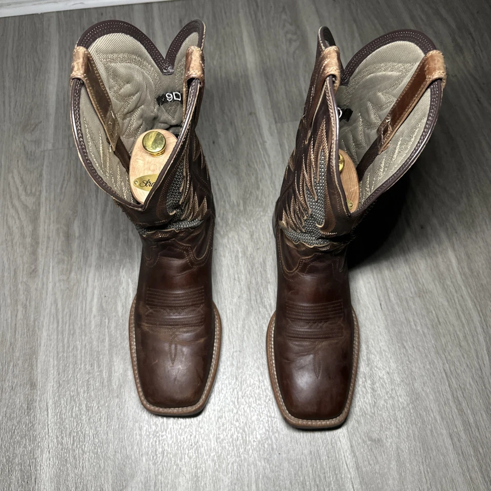 Botas de Vaquero de Cuero Ariat Para Hombre Marrón Oscuro Bordadas EE. UU. TALLA 9D Foto 1 de 4