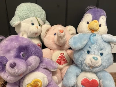 1984 5 Original Care Bear Cousins 13" Plush Elephant/Penguin/Bunny/Lamb/Raccoon - Image 1 of 4