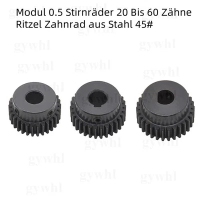 45# Hochpräzises Modul 0.5 Stirnräder 20 Bis 60 Zähne Ritzel Zahnrad aus Stahl - Bild 1 von 4