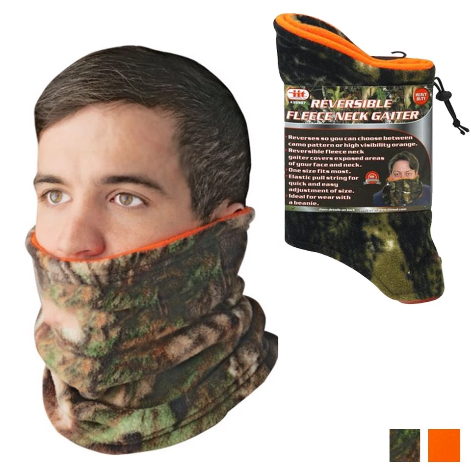 Camo Winter Fleece Neck Gaiter Polar Warmer Fleece Ski Tube Face Cover Hunting - Image 1 of 1
