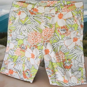 Caribbean Joe Chino Bermuda Shorts 37"w X 9" Orange Island Tropical Beach Resort - Picture 1 of 8