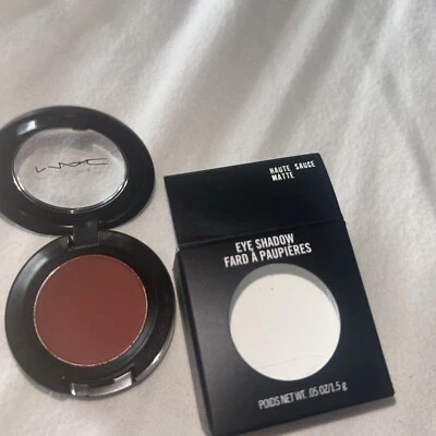 MAC Powderkiss Eyeshadow in Haute Sauce  Matte , new boxed, Brick Red - Image 1 of 3