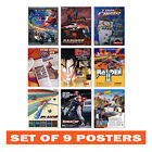 Set Of 9 Retro Arcade Posters - Vintage Video Games Kids Game Room Wall Decor